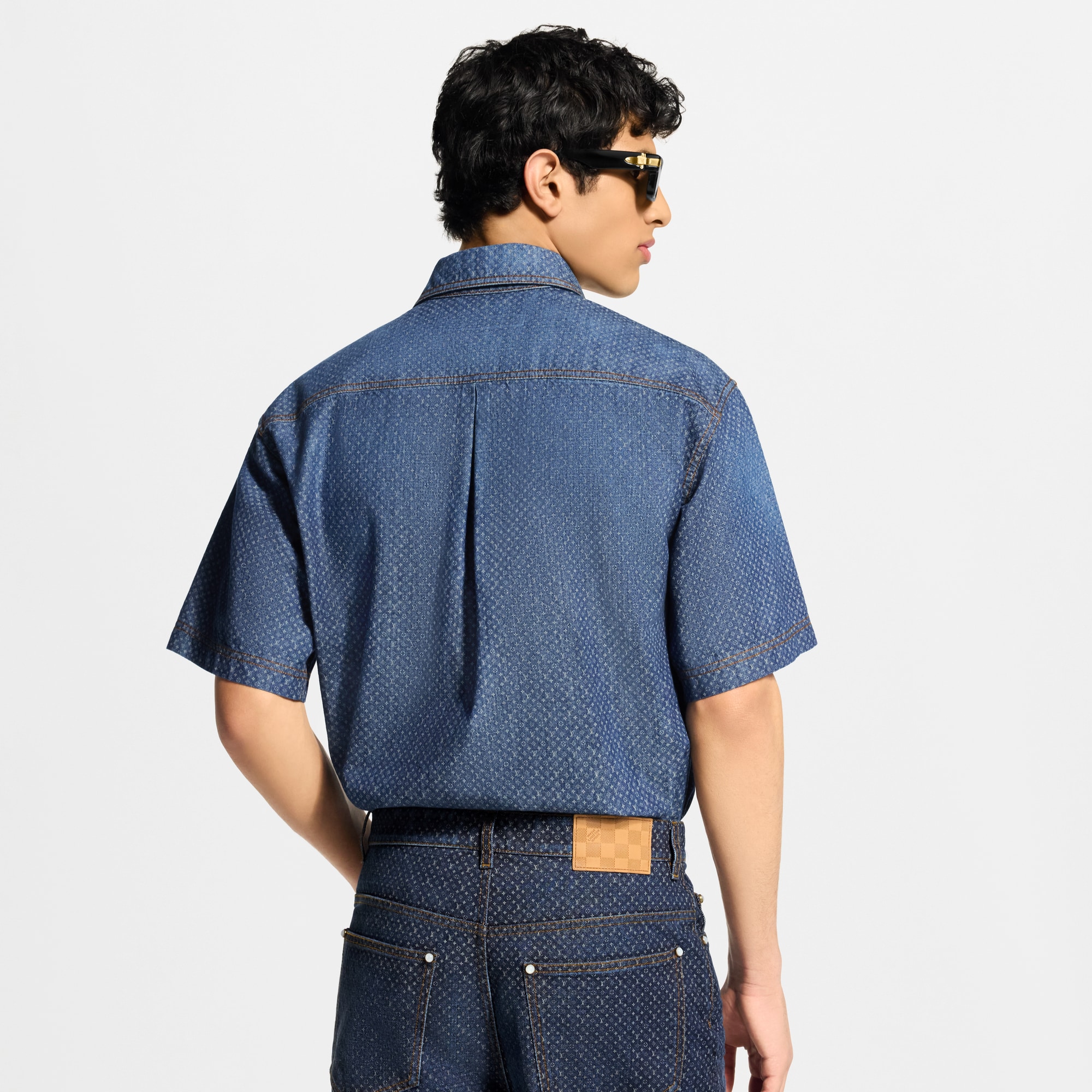 Louis Vuitton モノグラムショートスリーブシャンブレーシャツ　デニム リフレクティブ ナノグラム シャンブレー ショートスリーブシャツ